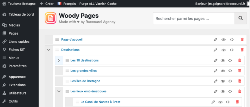 Arborescence WordPress avec WOODY